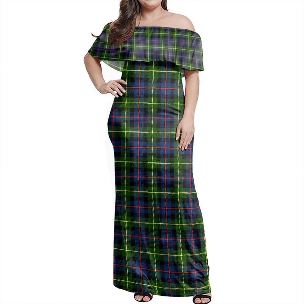 Clan Farquharson Modern Tartan Hawaii Dress EC21 Clan Farquharson Tartan Hawaii Dress