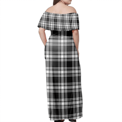 Clan Menzies Black & White Modern Tartan Hawaii Dress EH46 Clan Menzies Tartan Hawaii Dress