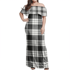 Clan MacFarlane Black & White Tartan Hawaii Dress AN13 Clan MacFarlane Tartan Hawaii Dress