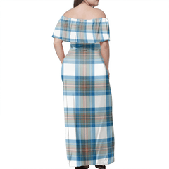Clan Stewart Muted Blue Tartan Hawaii Dress XG92 Clan Stewart Tartan Hawaii Dress