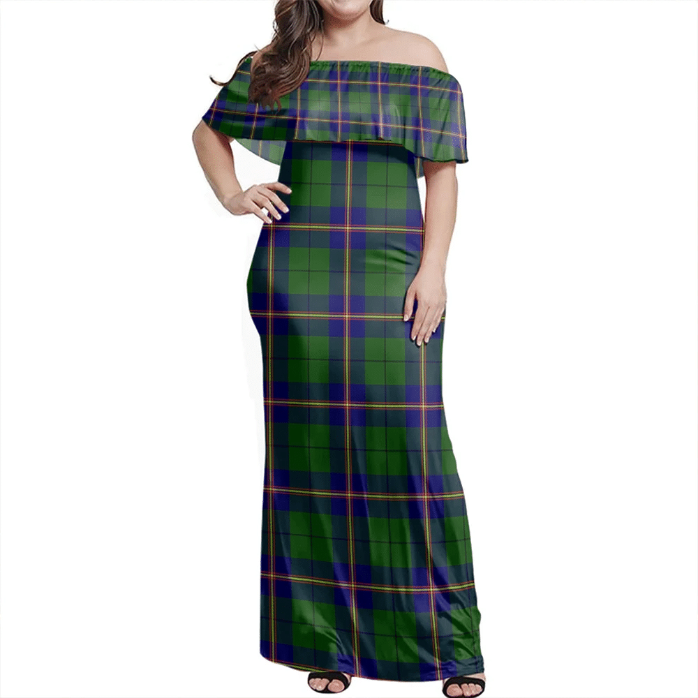 Clan Carmichael Modern Tartan Hawaii Dress JS57 Clan Carmichael Tartan Hawaii Dress