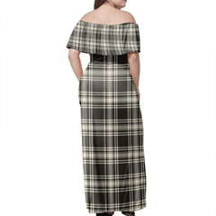Clan Menzies Black & White Ancient Tartan Hawaii Dress JW64 Clan Menzies Tartan Hawaii Dress