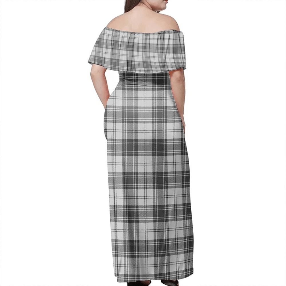 Clan Douglas Grey Modern Tartan Hawaii Dress OY48 Clan Douglas Tartan Hawaii Dress
