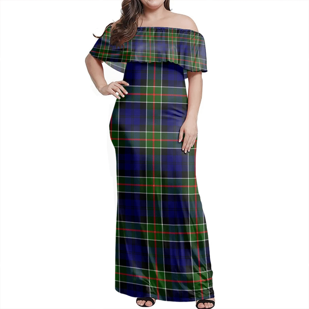 Clan Colquhoun Modern Tartan Hawaii Dress PN85 Clan Colquhoun Tartan Hawaii Dress
