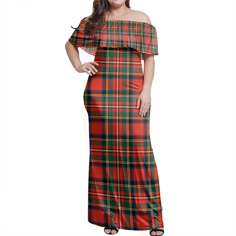 Clan Stewart Royal Modern Tartan Hawaii Dress OX16 Clan Stewart Tartan Hawaii Dress