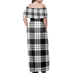 Clan MacFarlane Black & White Ancient Tartan Hawaii Dress EC58 Clan MacFarlane Tartan Hawaii Dress
