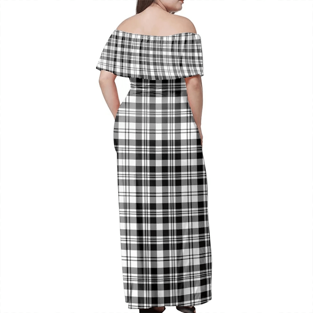 Clan Scott Black & White Modern Tartan Hawaii Dress CD36 Clan Scott (Scott Tartan) Tartan Hawaii Dress