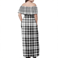 Clan Scott Black & White Modern Tartan Hawaii Dress CD36 Clan Scott (Scott Tartan) Tartan Hawaii Dress