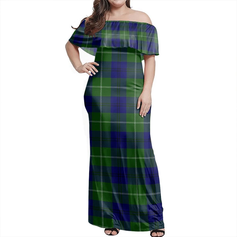 Clan Oliphant Modern Tartan Hawaii Dress NU31 Clan Oliphant Tartan Hawaii Dress