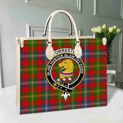 Clan Forrester Tartan Crest Leather Bag TO46 Clan Forrester Tartan Today