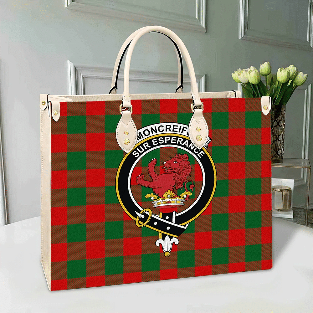 Clan Moncrieffe Tartan Crest Leather Bag ZB98 Clan Moncreiffe Tartan Today