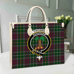 Clan Crosbie Tartan Crest Leather Bag SD74 Clan Crosbie Tartan Today