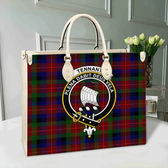 Clan Tennant Tartan Crest Leather Bag OI77 Clan Tennant Tartan Today