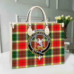 Clan Gibbs Tartan Crest Leather Bag QR13 Clan Gibbs Tartan Today