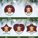 Clan Carrick District Tartan Christmas Ceramic Ornament Highland Cows Style JZ23 Carrick District Tartan Tartan Ornament