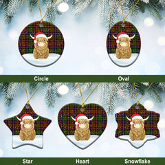 Clan Cochrane Modern Tartan Christmas Ceramic Ornament Highland Cows Style MM84 Cochrane Modern Tartan Tartan Ornament