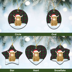 Clan Crosbie (or Crosby) Tartan Christmas Ceramic Ornament Highland Cows Style BS91 Crosbie (or Crosby) Tartan Tartan Ornament