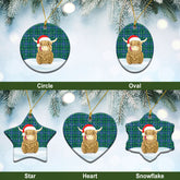 Clan Douglas Ancient Tartan Christmas Ceramic Ornament Highland Cows Style OC67 Douglas Ancient Tartan Tartan Ornament