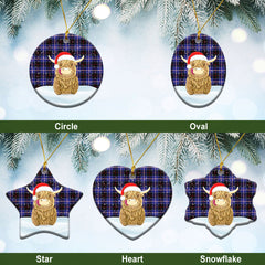 Clan Dunlop Modern Tartan Christmas Ceramic Ornament Highland Cows Style JM89 Dunlop Modern Tartan Tartan Ornament