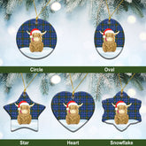 Clan Edmonstone Tartan Christmas Ceramic Ornament Highland Cows Style DP71 Edmonstone Tartan Tartan Ornament