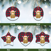 Clan Fotheringham Tartan Christmas Ceramic Ornament Highland Cows Style IF82 Fotheringham Tartan Tartan Ornament