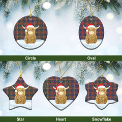 Clan Fraser (of Lovat) Hunting Modern Tartan Christmas Ceramic Ornament Highland Cows Style DV61 Fraser (of Lovat) Hunting Modern Tartan Tartan Ornament