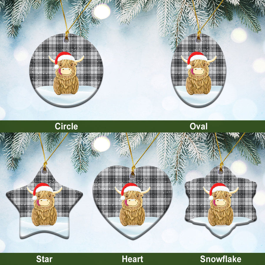 Clan Glendinning Tartan Christmas Ceramic Ornament Highland Cows Style GD85 Glendinning Tartan Tartan Ornament