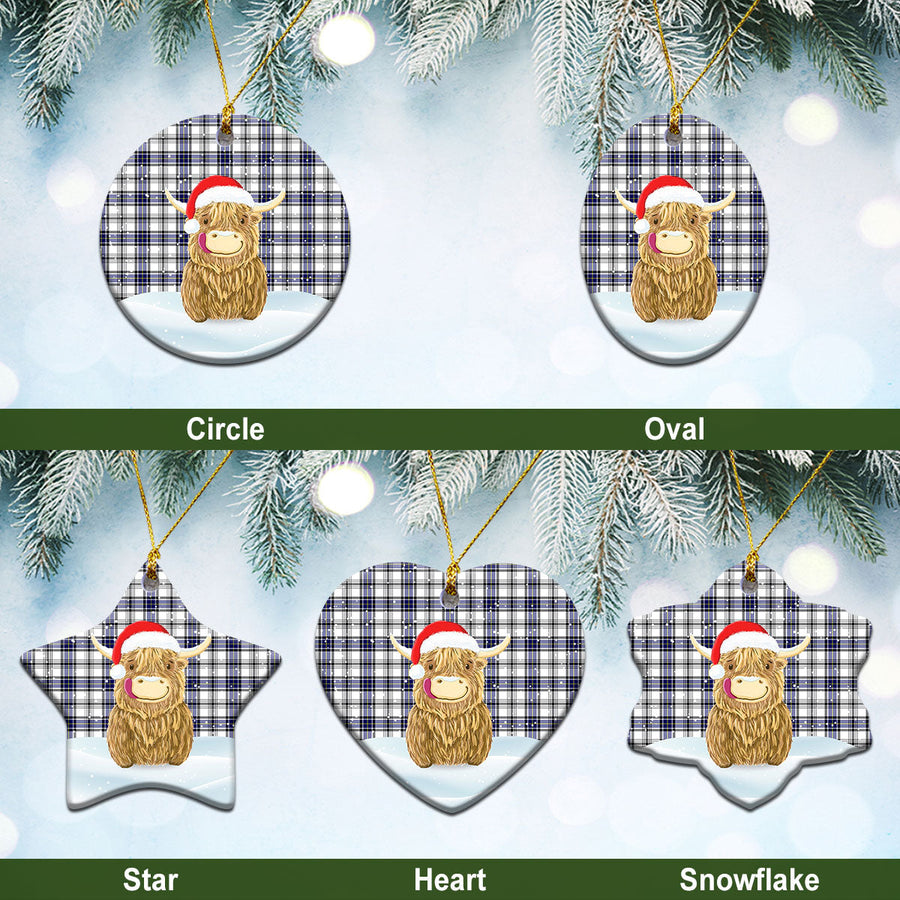 Clan Hannay Modern Tartan Christmas Ceramic Ornament Highland Cows Style QD79 Hannay Modern Tartan Tartan Ornament