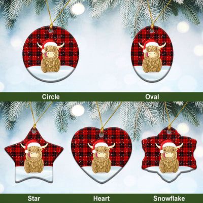 Clan Hogg Tartan Christmas Ceramic Ornament Highland Cows Style LS21