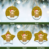 Clan Houston Tartan Christmas Ceramic Ornament Highland Cows Style EY12 Houston Tartan Tartan Ornament