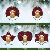 Clan Kelly of Sleat Red Tartan Christmas Ceramic Ornament Highland Cows Style LJ65 Kelly of Sleat Red Tartan Tartan Ornament