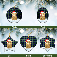 Clan Lamont Modern Tartan Christmas Ceramic Ornament Highland Cows Style RK60 Lamont Modern Tartan Tartan Ornament