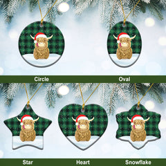 Clan MacArthur Ancient Tartan Christmas Ceramic Ornament Highland Cows Style GR27 MacArthur Ancient Tartan Tartan Ornament