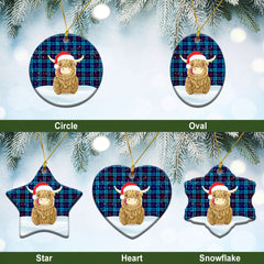 Clan MacCorquodale Tartan Christmas Ceramic Ornament Highland Cows Style XN76 MacCorquodale Tartan Tartan Ornament