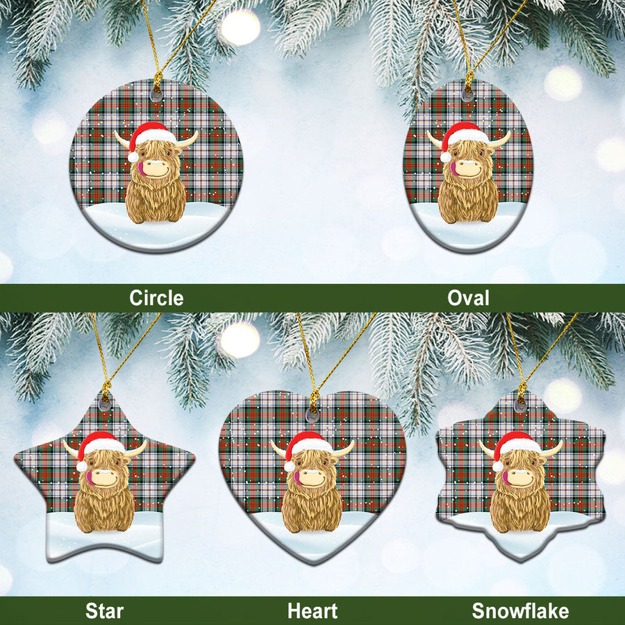 Clan MacDuff Dress Ancient Tartan Christmas Ceramic Ornament Highland Cows Style MM63 MacDuff Dress Ancient Tartan Tartan Ornament