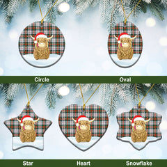 Clan MacDuff Dress Ancient Tartan Christmas Ceramic Ornament Highland Cows Style MM63 MacDuff Dress Ancient Tartan Tartan Ornament