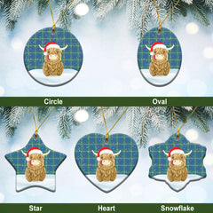 Clan MacIntyre Hunting Ancient Tartan Christmas Ceramic Ornament Highland Cows Style HA48 MacIntyre Hunting Ancient Tartan Tartan Ornament