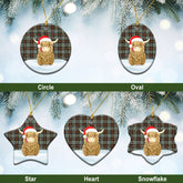 Clan MacLeod of Harris Weathered Tartan Christmas Ceramic Ornament Highland Cows Style JH83 MacLeod of Harris Weathered Tartan Tartan Ornament