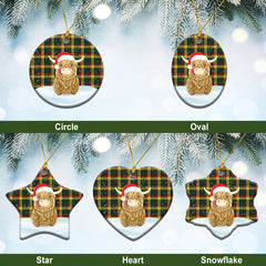 Clan MacMillan Old Modern Tartan Christmas Ceramic Ornament Highland Cows Style GA99 MacMillan Old Modern Tartan Tartan Ornament