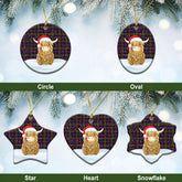 Clan McCrindle Tartan Christmas Ceramic Ornament Highland Cows Style SW71 McCrindle Tartan Tartan Ornament
