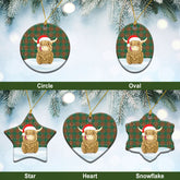 Clan Menzies Green Ancient Tartan Christmas Ceramic Ornament Highland Cows Style MX14 Menzies Green Ancient Tartan Tartan Ornament