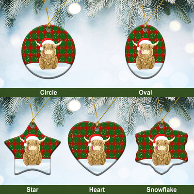 Clan Middleton Modern Tartan Christmas Ceramic Ornament Highland Cows Style