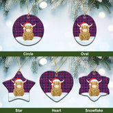 Clan Montgomery Modern Tartan Christmas Ceramic Ornament Highland Cows Style HR12 Montgomery Modern Tartan Tartan Ornament