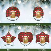 Clan Monypenny Tartan Christmas Ceramic Ornament Highland Cows Style II86 Monypenny Tartan Tartan Ornament