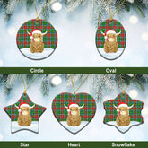Clan Muirhead Tartan Christmas Ceramic Ornament Highland Cows Style UN16 Muirhead Tartan Tartan Ornament