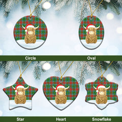 Clan Muirhead Tartan Christmas Ceramic Ornament Highland Cows Style UN16 Muirhead Tartan Tartan Ornament