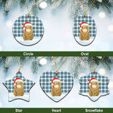 Clan Stewart Muted Blue Tartan Christmas Ceramic Ornament Highland Cows Style US37 Stewart Muted Blue Tartan Tartan Ornament