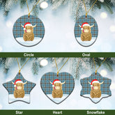 Clan Thomson Blue Tartan Christmas Ceramic Ornament Highland Cows Style KP25 Thomson Blue Tartan Tartan Ornament