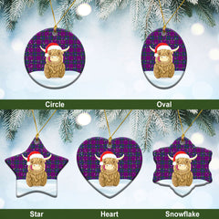 Clan Wardlaw Modern Tartan Christmas Ceramic Ornament Highland Cows Style YJ95 Wardlaw Modern Tartan Tartan Ornament