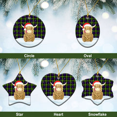 Clan Watson Modern Tartan Christmas Ceramic Ornament Highland Cows Style RJ67 Watson Modern Tartan Tartan Ornament
